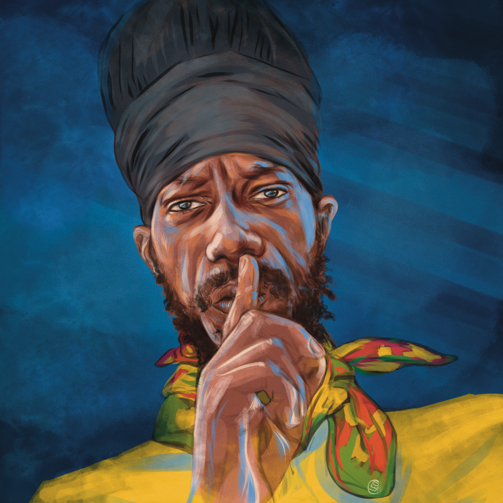 Sizzla Kalonji art portrait from Leonora, print it on a fine poster in good quality! Reggae Art prints!