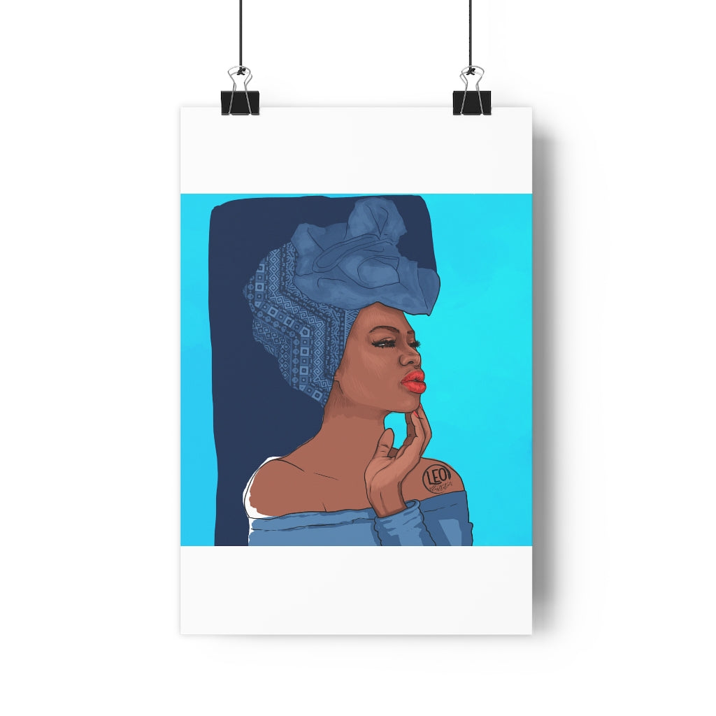Blue Gyal art print from Leonora, print it on a fine poster in good quality! Reggae and Dancehall Art prints!