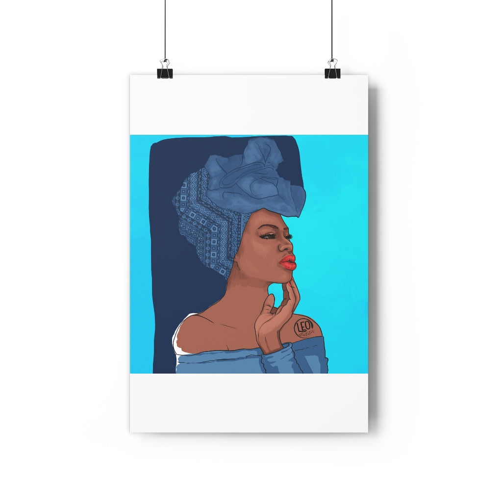 Blue Gyal art print from Leonora, print it on a fine poster in good quality! Reggae and Dancehall Art prints!