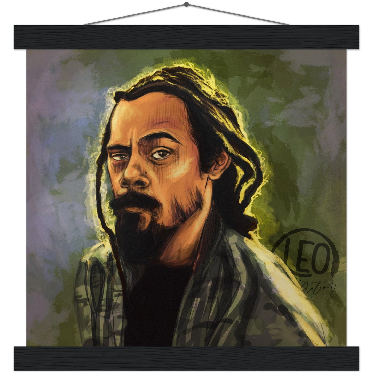 Damian Marley art portrait from Leonora, print it on a fine poster in good quality! Reggae and Dancehall Art prints!
