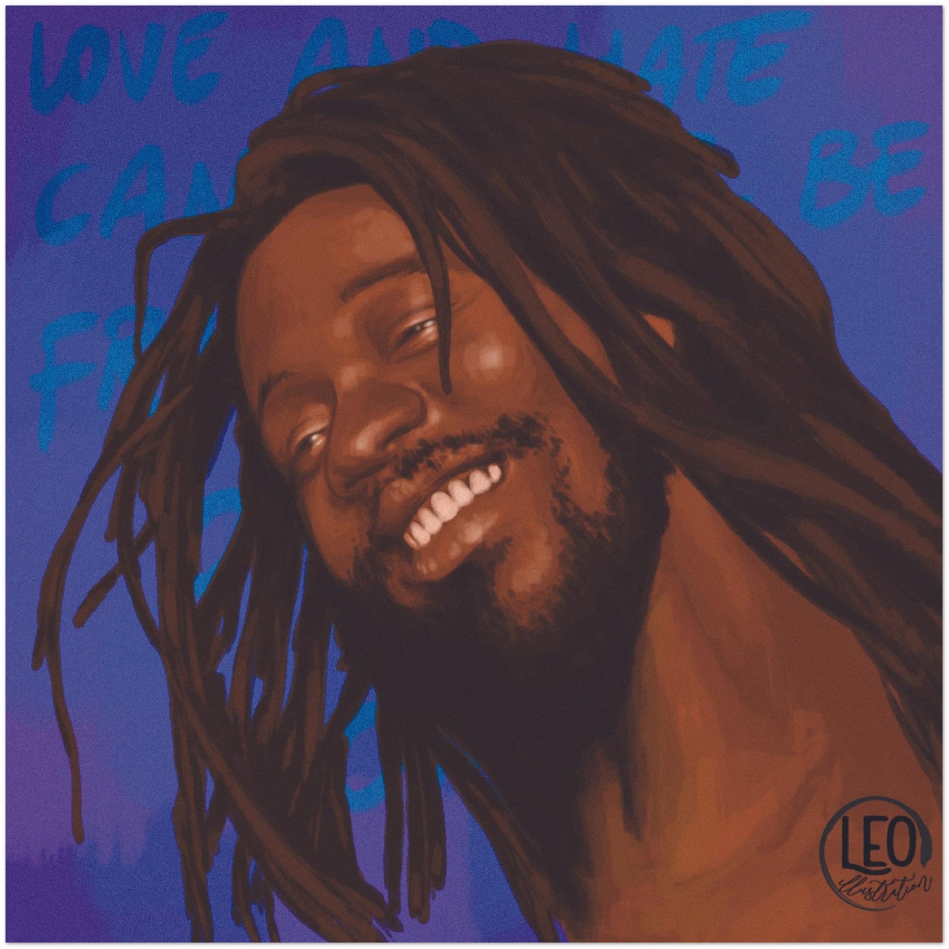 Dennis Brown art portrait from Leonora, print it on a fine poster in good quality! Reggae Art prints!